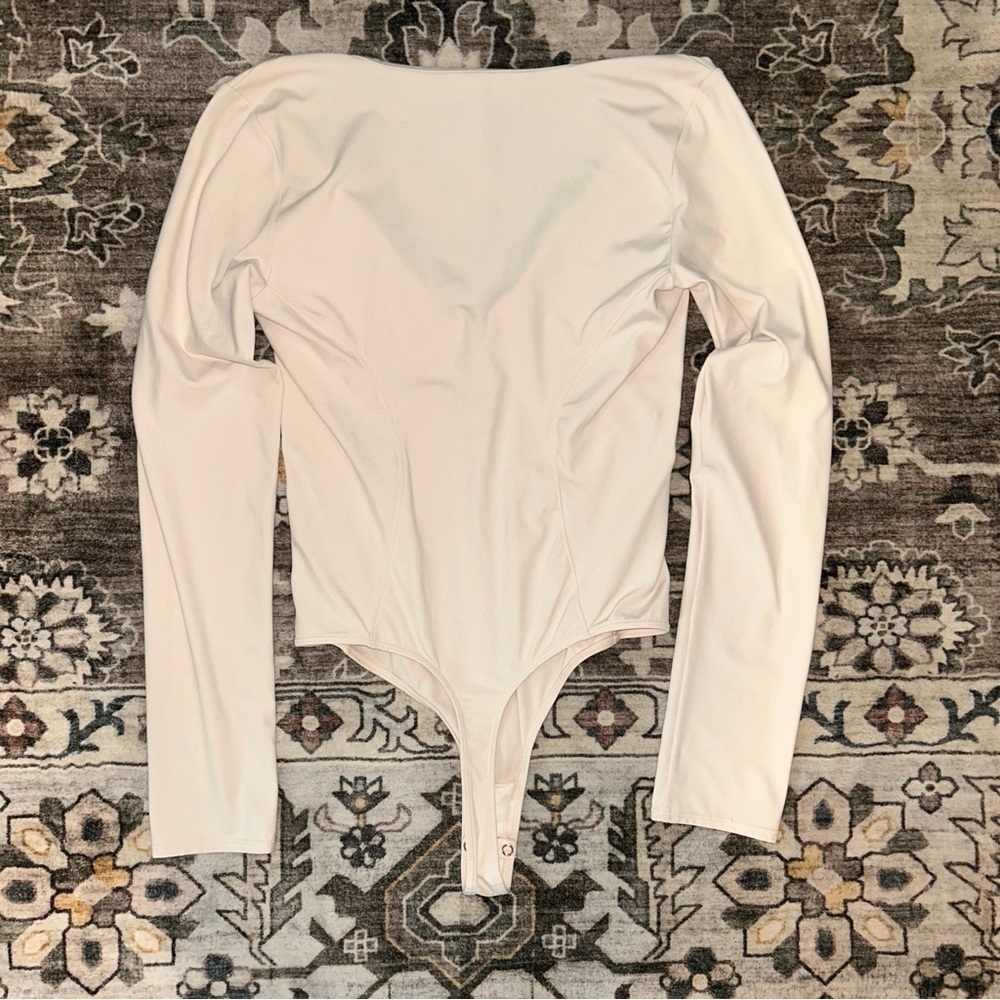 Free People Soft Cream V-Neck Bodysuit - Picture 3 of 4